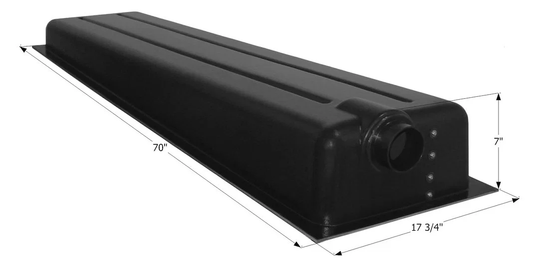 12422 – ICON Waste Holding Tank, Can Be Used For Black Or Gray Water 21 Gallon Capacity 70 Inch Length x 17-3/4 Inch ...